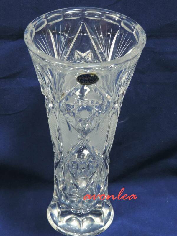 ボヘミアクリスタル フラワーベース 花瓶 クリスタルガラス（BOHEMIA CRYSTAL/チェコスロヴァキア/一輪挿し