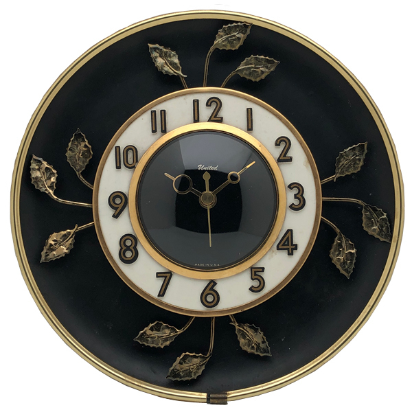 送料無料 アンティークウォールクロック UNITED/ヴィンテージ壁掛け時計ミッドセンチュリーモダンアメリカ掛時計柱時計昭和レトロ60s70s