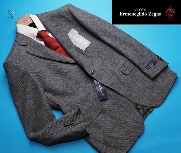 新品12.9万円 大手百貨店扱い 秋冬『Ermenegildo Zegna ゼニア Trofeo Cashmere 伊製生地』カシミヤ混ウール ジャケットAB8灰(G) 3053660