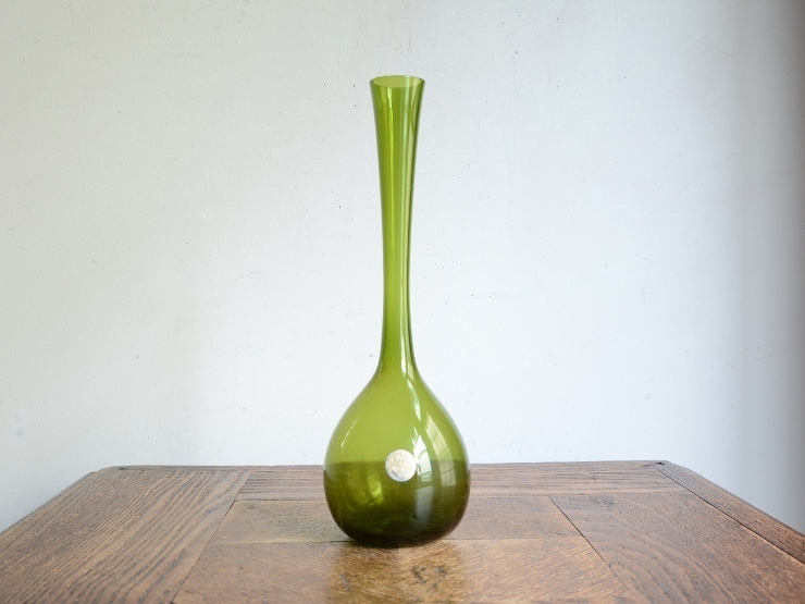 アンティーク花器 オブジェ ヴィンテージ デザイン ガラス器 フラワーベース 花瓶 一輪挿し(H22cm)