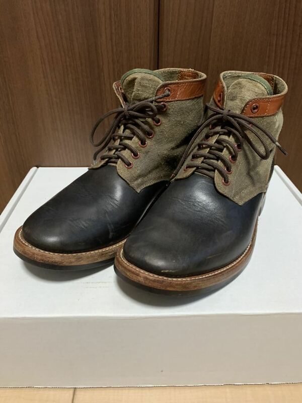 ミスターフリーダム　MISTER FREEDOM TROOPER Boots NOS military canvas x Black Leather issue, made in USA 8.5 美中古 激レア