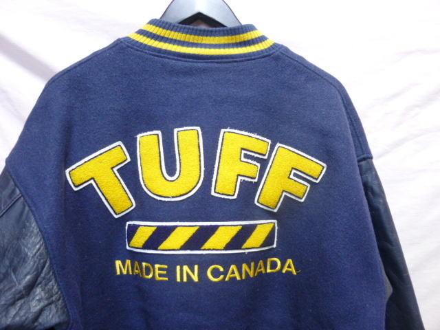 美品 Roots TUFF made in CANADA スタジャン 袖部黒系＋胴部紺系 30年程前にmono shopで購入 ルーツ カナダ製