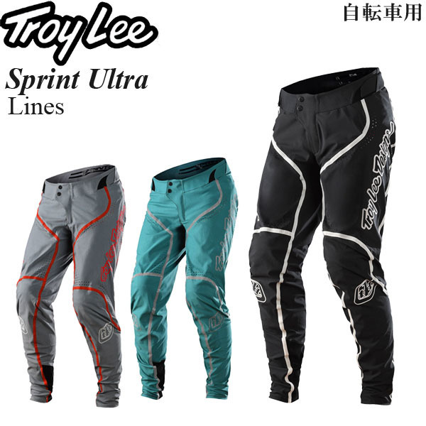 【在庫調整期間限定特価】 Troy Lee パンツ 自転車用 Sprint Ultra Lines ブラックホワイト/34