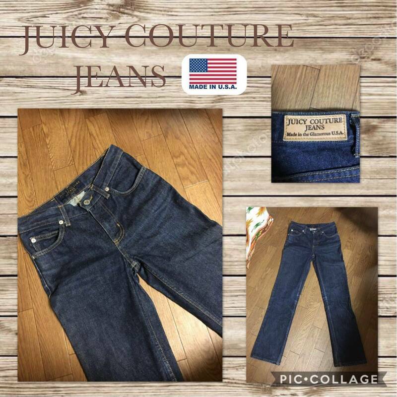 ◆JUICY COUTURE ジューシークチュール ジーンズ デニム インディゴ ネイビー used加工 アンクル丈 サイズ24 販売価格\12800 USA製 美品 