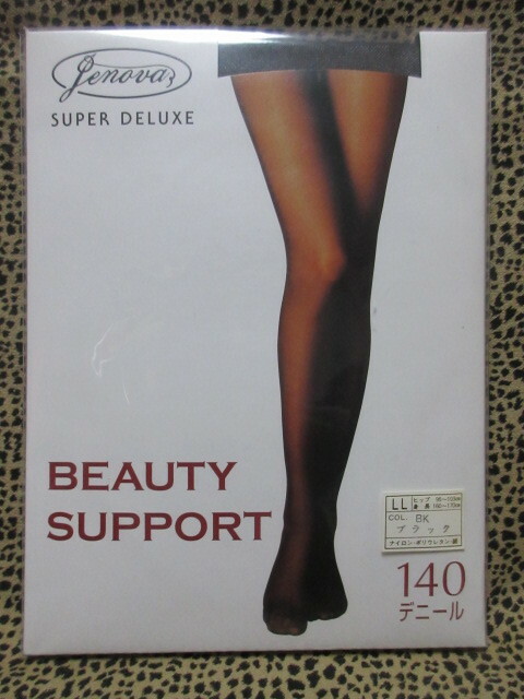 【LLサイズ】ジェノバ　SUPER DELUXE　BEAUTY SUPPORT140デニール　ブラック