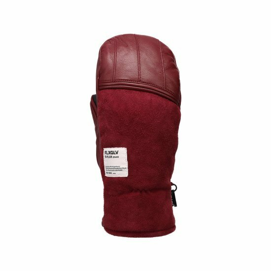 FLUX フラックス 【GOAT MITT】 MAROON Ssize 新品正規品 ミトングローブ ナチュラルレザー ウールインナー付き