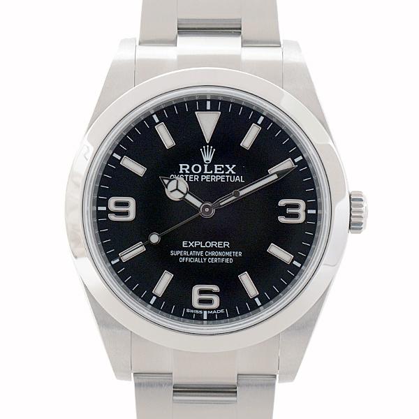 ロレックス 時計 メンズ エクスプローラー1 自動巻 ブラック文字盤 ステンレス ROLEX EXPLORER1 214270 SS 中古