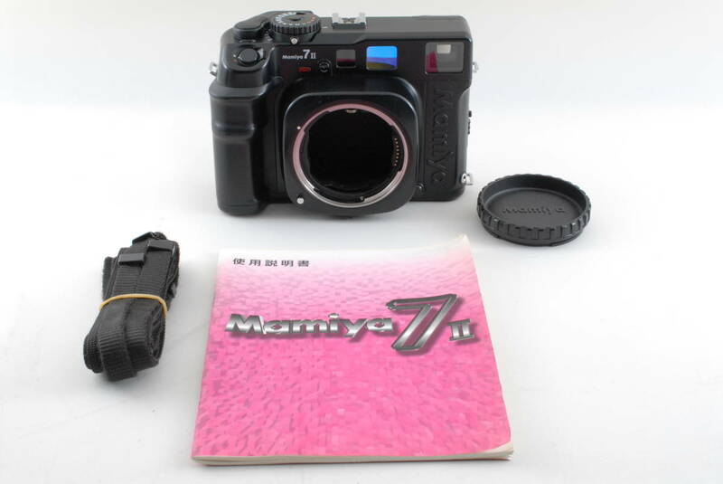 【美品 保障付 動作確認済】Mamiya 7II 7 II Black Medium Format Film Camera Body マミヤ Q3982@ds