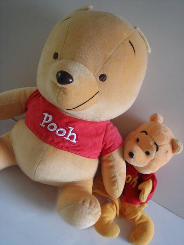 Pooh くまのプーさん　ぬいぐるみ Pooh (小)パペット指人形 (中) Pooh お座りプーさん ２体ペア ディズニーリゾート ディズニーシー ランド