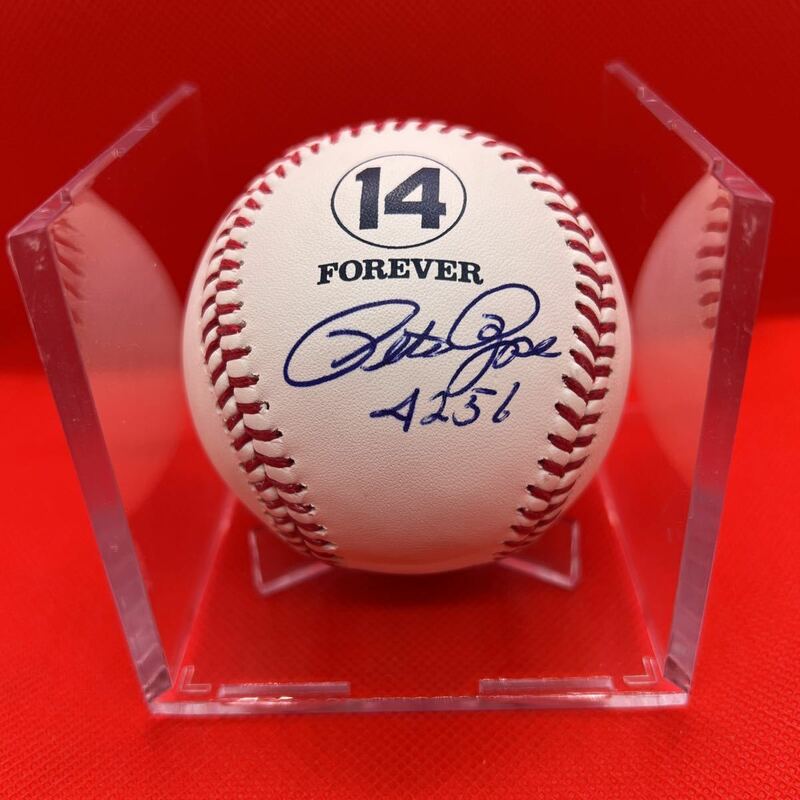 Pete Rose 14 FOREVER 4256 インスクリプション 公式球 直筆サインボール BECKETT社 鑑定書付き レッズ ピート・ローズ Rawlings