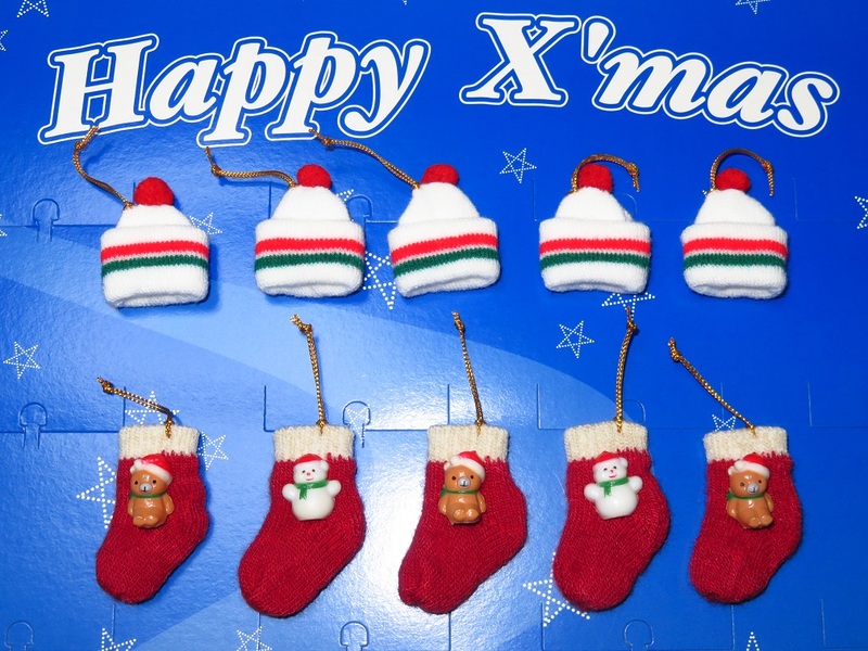 【☆クリスマスミニニットオーナメント10個☆】24 帽子 靴下 クリスマスウエディング ウェルカムボ-ド リースなどのハンドメイドに^^