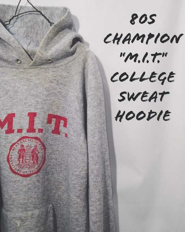 Vintage champion M.I.T college sweat hoodie 80s チャンピオン カレッジ スウェット パーカー USA製 染み込み 2段 トリコタグ ビンテージ