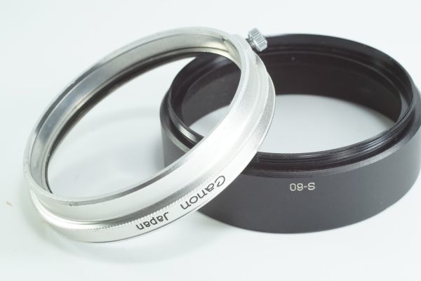 327『キレイ』Canon S-60 キャノン R58mm FL55mm FL58mm用 内径60mm カブセ式 メタルフード レンズフード