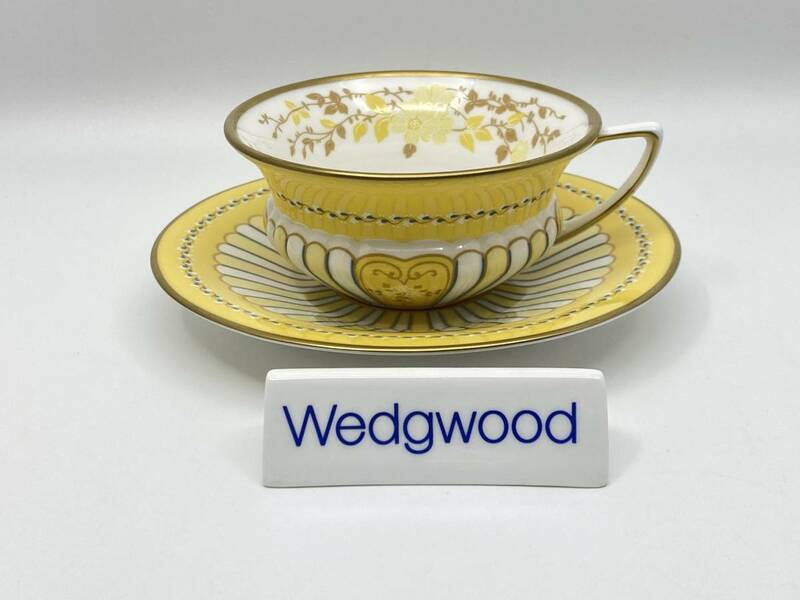 ＊レア＊ WEDGWOOD ウェッジウッド ＊RARE＊ HARLEQUIN YELLOW RIBBON Tea Cup ハーレクィン イェローリボン カップ&ソーサー *T895