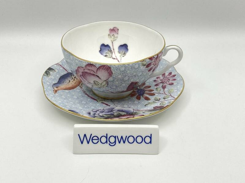 WEDGWOOD ウェッジウッド HARLEQUIN CUCKOO Blue Tea Cup & Saucer ハーレクィン クックー ブルー ティーカップ&ソーサー *T939