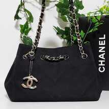 CHANEL　シャネル　チェーンショルダー　バッグ　キャンバス　チャーム　シルバー金具