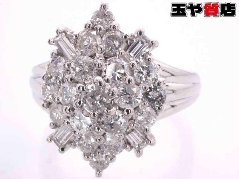 美品 ダイヤ 1.00ct デザイン リング 10号 pt900 プラチナ