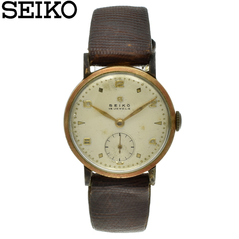 SEIKO セイコー 14K 1741 15石 アンティーク 手巻き メンズ腕時計 ゴールド