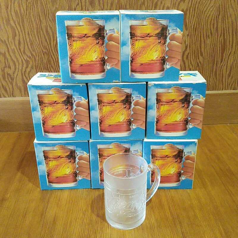 【未使用保管】コカ・コーラ ジョッキグラス 8個セット コップ グラス 昭和レトロ 送料無料