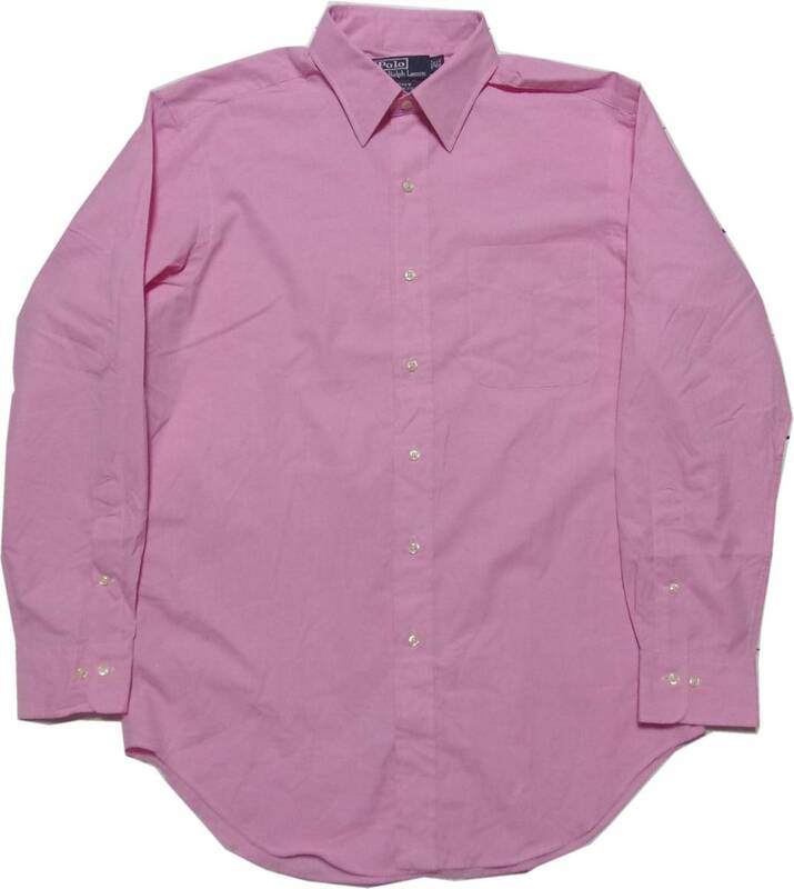 LA購入 未使用 ポロ ラルフローレン 長袖 ドレスシャツ 15-1/2 polo ralph lauren 襟芯 ピンク 首回り 39㎝ classic fit　