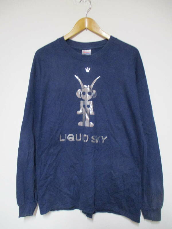 90's USA製 LIQUID SKY リッキドスカイ 長袖Tシャツ XLサイズ 検Soul Slinge ハウス テクノ クラブ