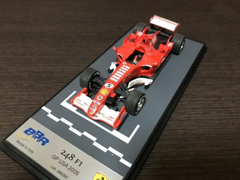 【ジャンク品】 1/43完成品 BBR フェラーリ 248F1 #5 M.シューマッハ アメリカGP優勝 2006