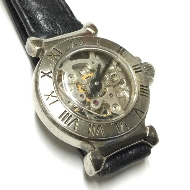【80年代 昭和レトロ、ビンテージ】手巻き 女性用 アナログ スケルトン腕時計