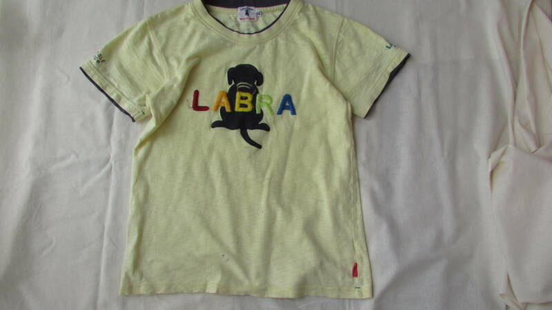 １４０　Tシャツ　黄色　LABRA 　XL　　　◎