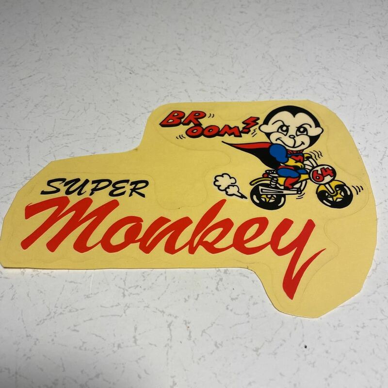 スーパーモンキーステッカー Super Monkey ステッカー 約168×123mm 当時物　4ｌモンキー