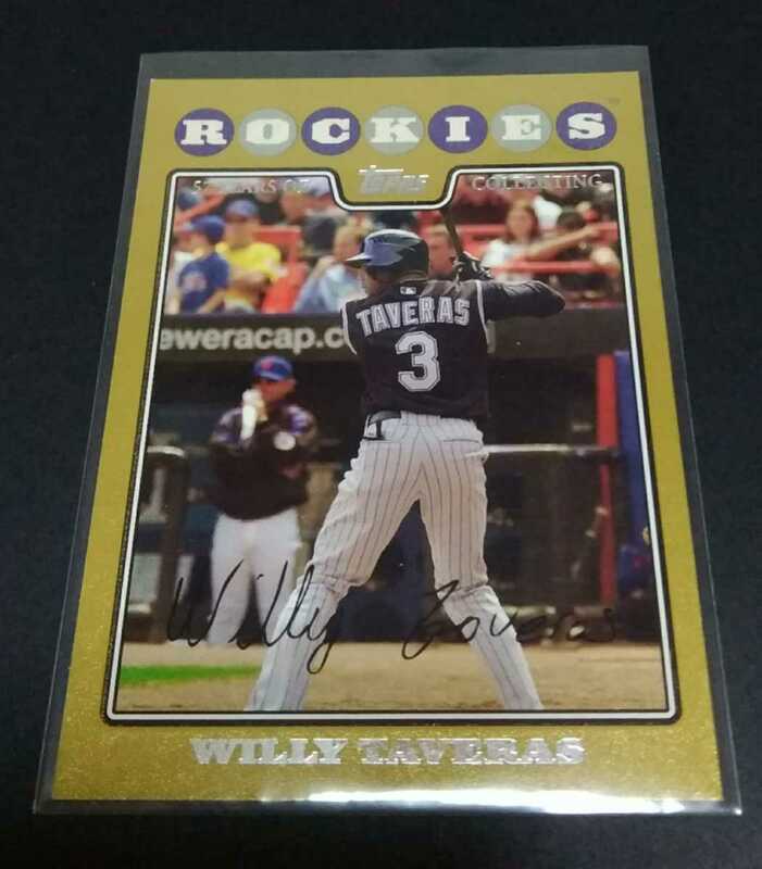 MLB 2008年topps ウィリー・タベラス(ロッキーズ)2008枚限定サインカード。1350/2008。No,376。WILLY TAVERAS プリントサイン。