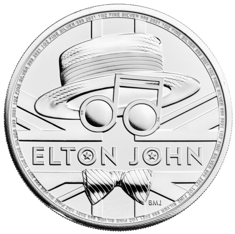 [保証書・カプセル付き] 2021年 (新品) イギリス「ミュージック レジェンド・エルトン ジョン」純銀 1オンス 銀貨