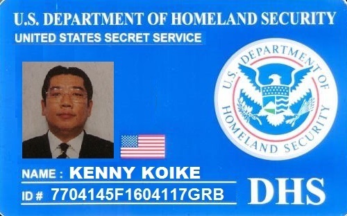 US　レプリカ　IDカード（シークレットサービス USSS／国土安全保障省 DHS） 両面 IDホルダー付 送料185円