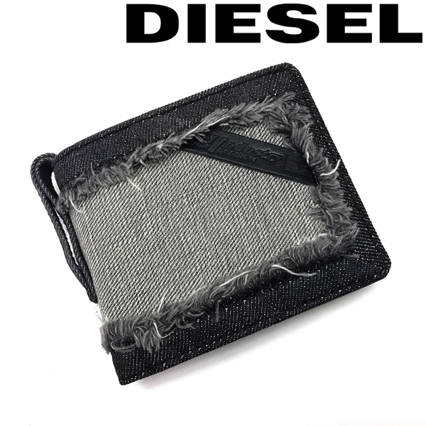 DIESEL ディーゼル 財布 ブランド 二つ折り ブラックデニム X08799-P4653-T8013