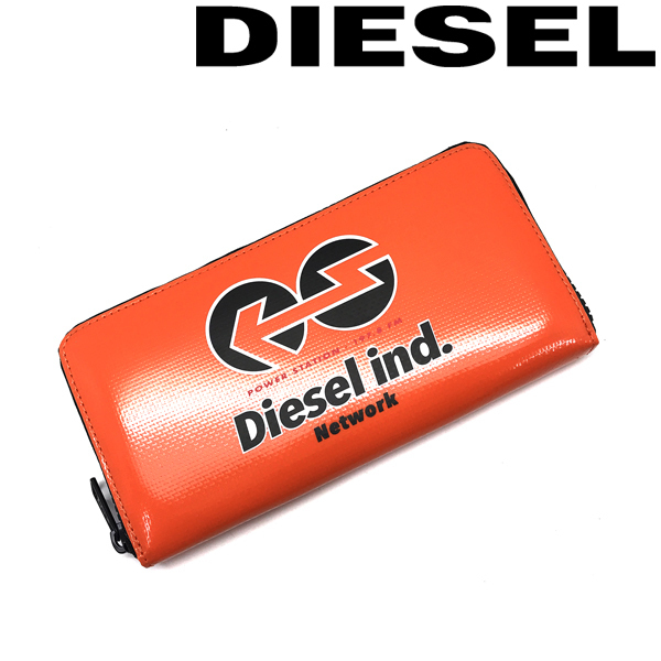 DIESEL ディーゼル 財布 ブランド ジップアラウンド GARNET オレンジ×ブラック X08995-P4635-T3136