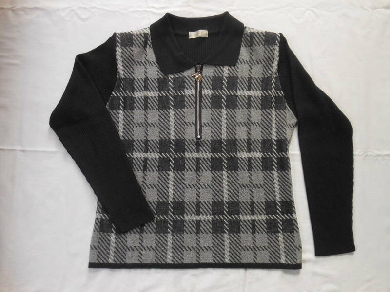 美品　Ａｍｕｅｒｉｅｌ　セーター　M　黒　柄物　チャーム付き　日本製
