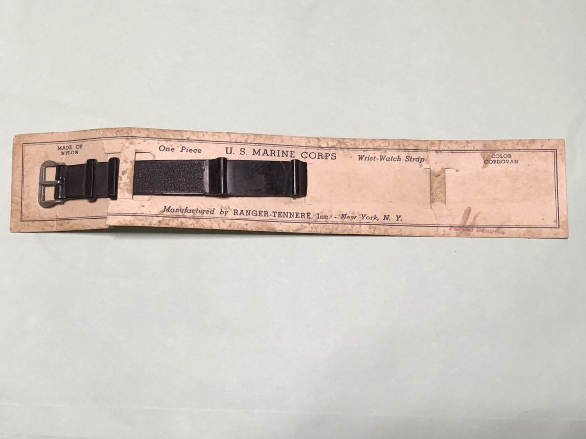 U.S.MARINE CORPSヴィンテージ40's 腕時計用16ミリワンピース リストウォッチ ストラップジャンクRANGER TENNERE台紙付