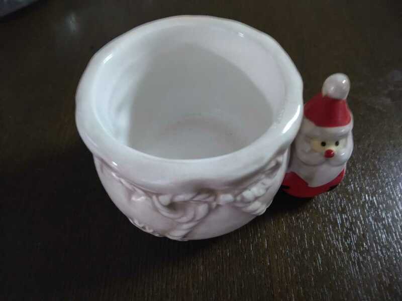サンタクロースマグカップ洋食器クリスマス陶器コップ雪結晶リボンピンク白ホワイト小鉢サンタさん装飾インテリア茶碗ポット冬お椀ケーキに