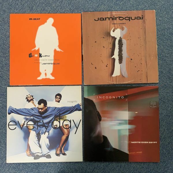 希少 UK JAZZ FUNK4枚セット : ジャミロクアイ Jamiroquai - SPACE COWBOY, m-BEAT - do u know, INCOGNITO - everyday, NIGHTS OVER EGYPT