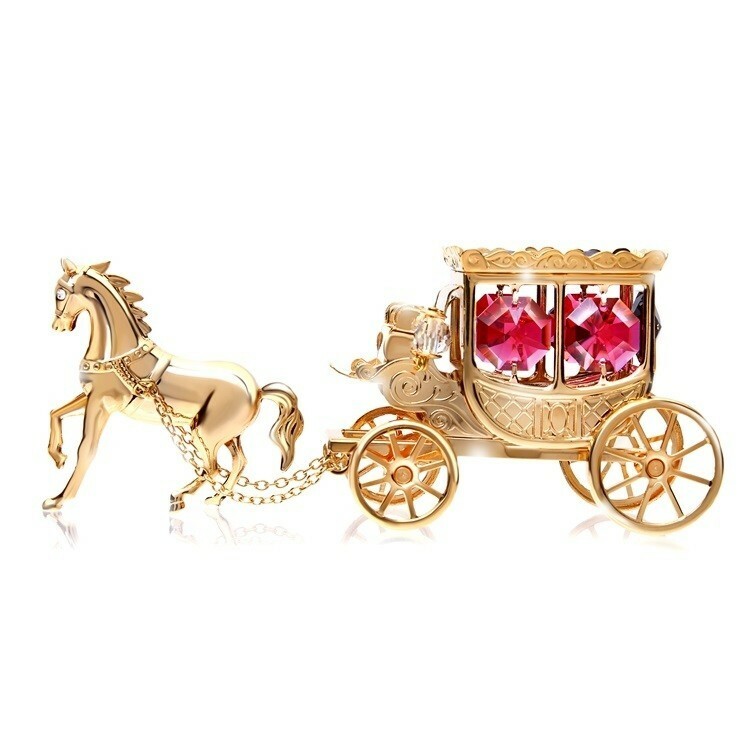 王室 馬車 置物 ２ 誕生日 プレゼント 女性 男性 ギフト 贈り物 お祝い 馬 ウマ うま 記念日 ゴールド 高級 クリスタル