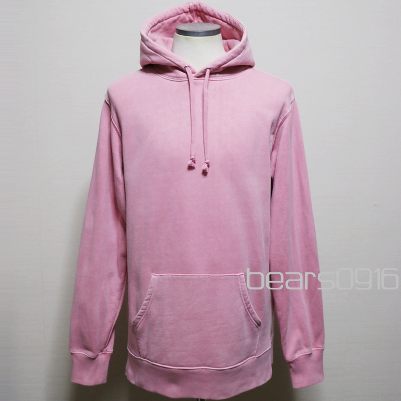 美品 Supreme 2017SS Overdyed Hooded Sweatshirt シュプリーム オーバーダイ ピグメント パーカー フーディー ピンク Ｌ