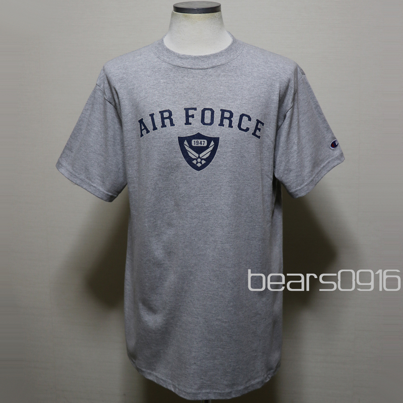 アメリカ購入 新品デッドストック CHAMPION チャンピオン AIR FORCE 1947 Ｔシャツ 杢グレー L