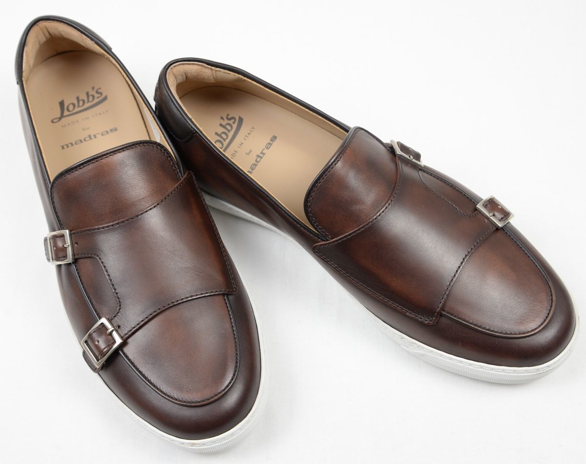 ●LOBB'S(ロブス)FOR madrasモンクストラップスリップオン(濃茶,42(JP26.0),M6612,イタリア製)新品