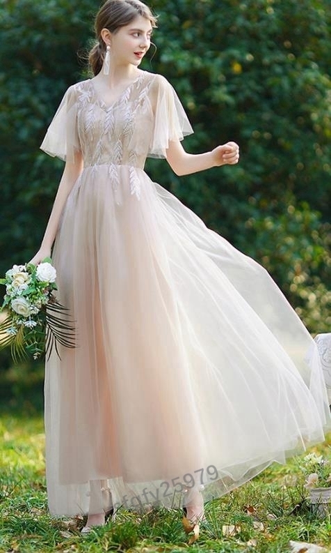 F544☆新品レディース ロングドレス　ワンピース パーティー　ウェディング お呼ばれ 結婚式 花嫁 二次会 フォーマル　