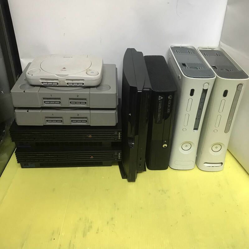 PS3本体 1個 PS2本体 2個 PS本体 3個 XBOX360本体 3個 計9個セット ジャンク プレイステーション PlayStation