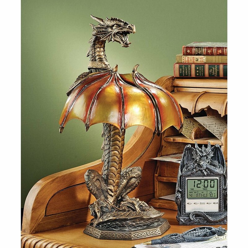 ドラゴンの卓上ランプ 間接照明スタンドライトイルミネーション雑貨置物洋風オブジェ竜ファンタジー雑貨家具テーブル彫刻アクセント彫刻