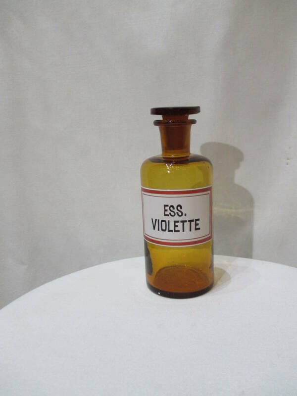 antique Vintege France Dye Perfume bottle glass アンティーク 総ガラス 染料 香料 香水 ボトル 瓶 ハンドメイド フランス製