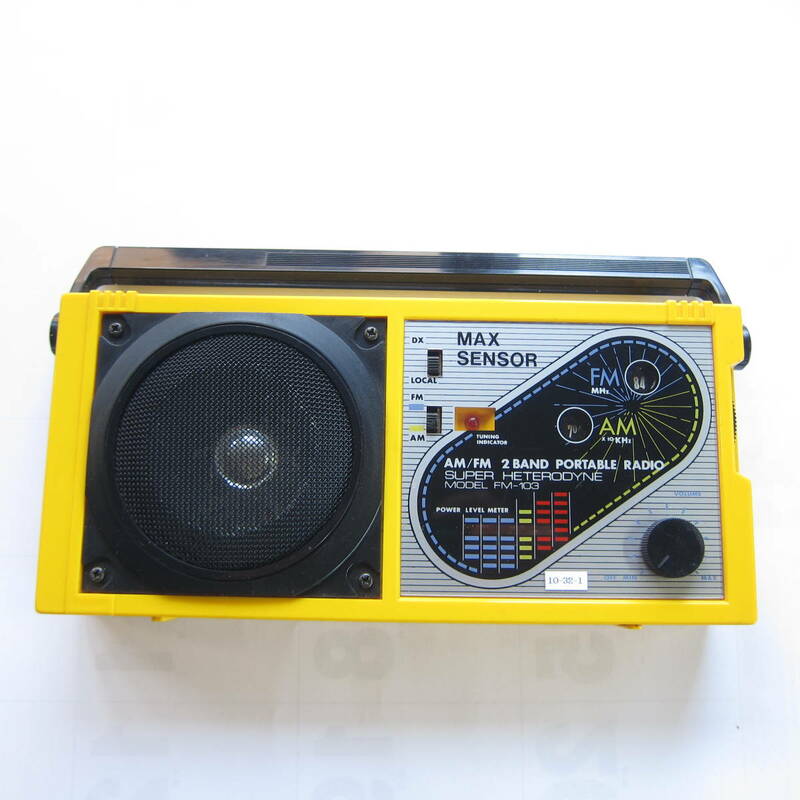 KIKUCHI AM/FM2バンド ポータブルラジオ FM-103 新電池付 内部整備 動作確認品 10-32-1