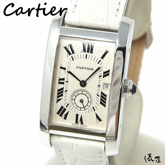 【Cartier】ルイ カルティエ タンクUS K18WG 極美品 スモールセコンド メンズ 時計 cartier 俵屋