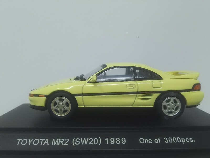 ■ EBBROエブロ『1/43 TOYOTA MR2 (SW20) 1989 イエロー トヨタ モデルミニカー』希少モデル。