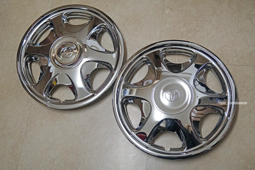 USトヨタ純正オプション 15インチ クローム ホイール キャップ カバー2枚のみ USDM北米JDM TOYOTA 92-96 / 97-01 CAMRY カムリ他 